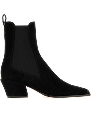 Paris Texas Suede Bettina Ankle Boots - Black