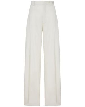 Phoebe Philo Silk Blend Chino Pants - White
