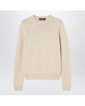 Loro Piana Melange Cashmere Crewneck Sweater - Natural