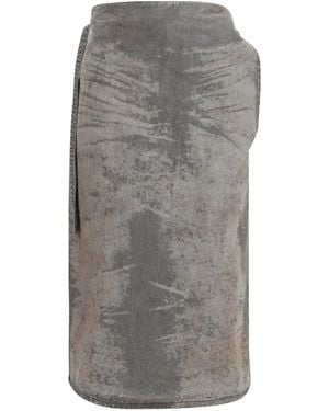 DIESEL De-Morika-Fsi Flared Midi Skirt - Gray
