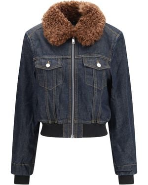 Ganni Denim Bomber Jacket - Blue