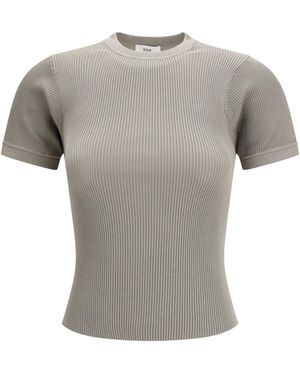 Rier Short-Sleeve Ribbed T-Shirt - Gray