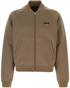Prada Mud Stretch Nylon Sweatshirt - Brown