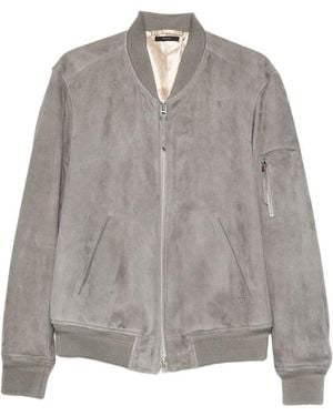Tom Ford Suede Leather Bomber Jacket - Gray