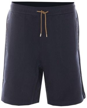Fendi Bermuda With Patch And Selleria Stitching - Blue