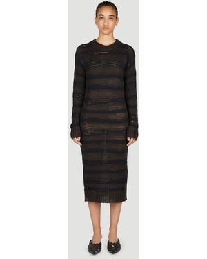 Acne Studios Ladder Knit Midi Dress - Black