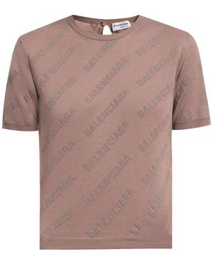 Balenciaga Knitted Top - Brown