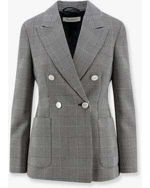 Max Mara Mxmaccordo Double-Breasted Virgin Wool Blazer - Gray