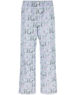 Gucci Printed Polyester Pant - Blue