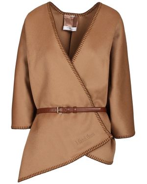 Max Mara Double Wool Drap Cape - Brown