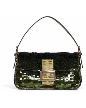 Fendi Military Baguette 26424 Shoulder Bag - Green
