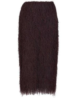 Dries Van Noten Sokna Skirt With Fringe - Purple