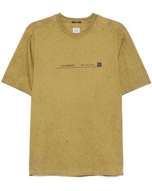 C.P. Company Mercerized Jersey Logo-Print T-Shirt - Yellow