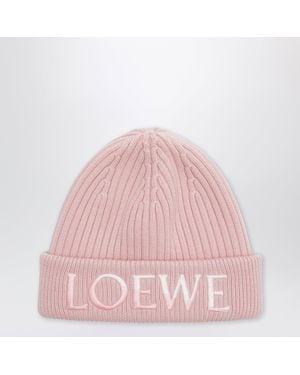 Loewe Wool Beanie With Embroidered Logo - Pink