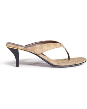 Gucci Victoria Flip-Flops Sandals - Metallic