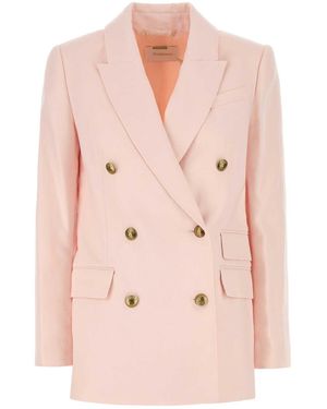 Zimmermann Pastel Linen Crush Blazer - Pink