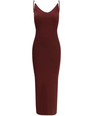 Versace Safety Pin Slip Midi Dress - Purple