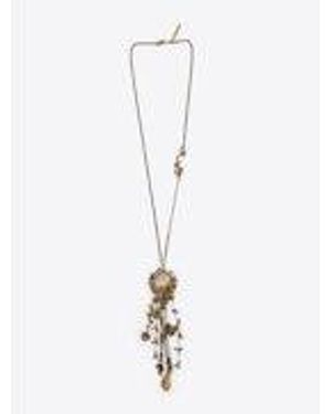 Dries Van Noten Chromed Brass Necklace With Charms - White