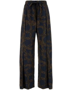 Loewe Paula's Ibiza Printed Silk Paula S Ibiza Pant - Black