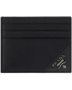 Prada Leather Card Holder - Black