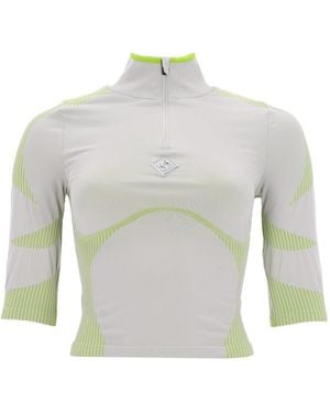 CASABLANCA Top With Logo Polyamide Polyester Elastane Tops - Gray