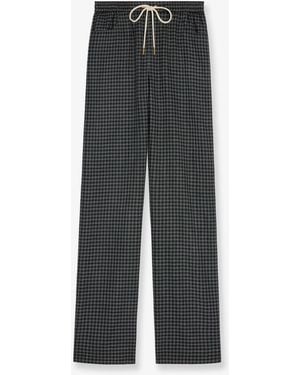 Celine Madras Wool And Cashmere Jogger Pants - Gray