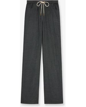 Celine Madras Wool And Cashmere Jogger Pants - Gray