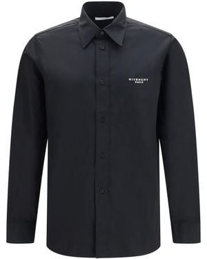 Givenchy Embroidered Poplin Shirt - Blue
