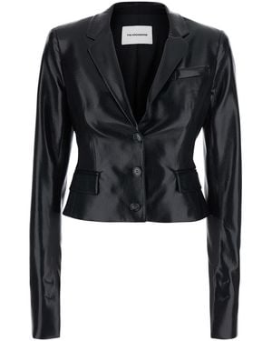 ANDAMANE 'Zefira' Jacket With Notched Revers And Crop Design - Black