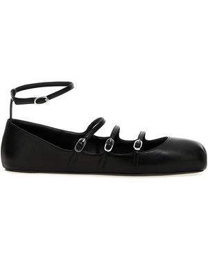 McQueen Mcqueen Leather Strap Ballet Flats - Black