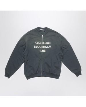 Acne Studios Zip Sweater Logo - Blue