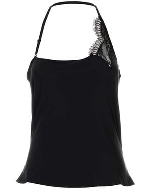 Courreges Stretch Satin Top - Black