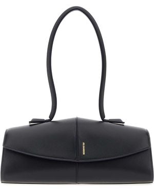 Jil Sander Midnight Leather Linea Shoulder Bag - Black