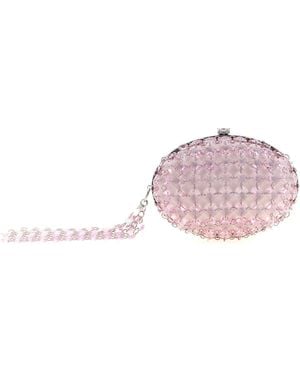 Self-Portrait Self Portrait 'Crystal Chain' Clutch - Pink