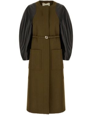 Fendi Clothing Coats - Green