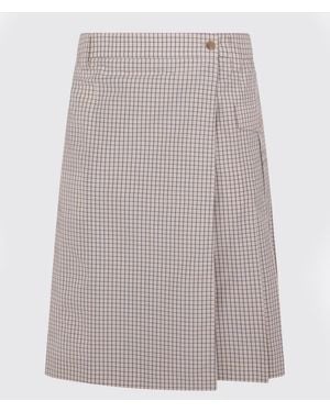 Miu Miu Cotton Blend Mini Skirt - Gray