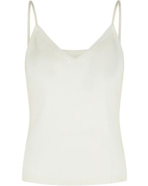 Lisa Yang 'Nala' Cream Cashmere Tank Top - White