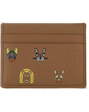 Loewe Plain Cardholder Cats - Brown