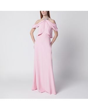 Alberta Ferretti Long Off-Shoulder Dress - Pink
