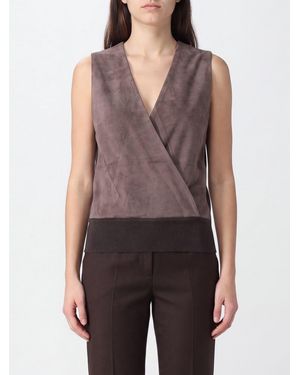 Max Mara V-Neck Off-The-Shoulder Wool And Cashmere Top - Purple