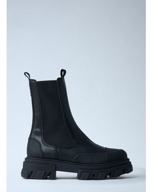 Ganni Cleated Mid Chelsea Boot - Blue