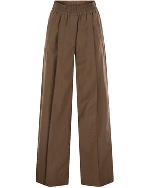 Brunello Cucinelli Loose Fit Cotton Pants - Brown