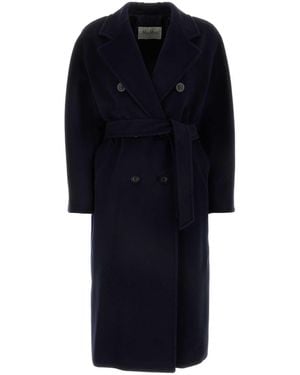 Max Mara Midnight Wool Blend Madame Coat - Blue