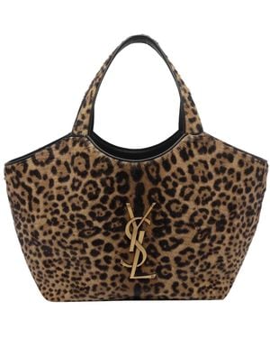 Saint Laurent Medium Icare Shopper Bag - Brown