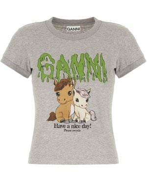 Ganni Clothing T-Shirt - Gray