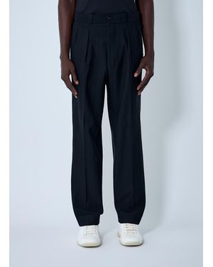 Prada Wool-Blend Pinstripe Pants - Blue