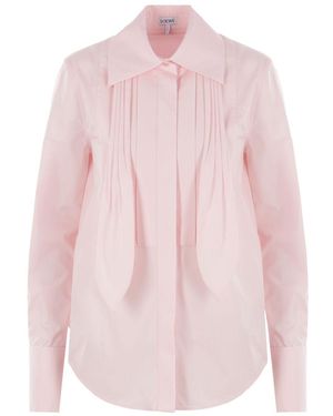 Loewe Draped Cotton Shirt - Pink