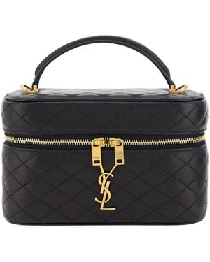 Saint Laurent Vanity Gaby Leather Handbag - Black