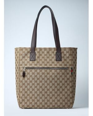 Gucci Medium Gg Canvas Tote Bag - Gray