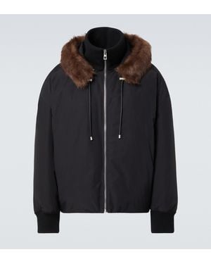 Loewe Shearling-Trimmed Cotton-Blend Jacket - Black
